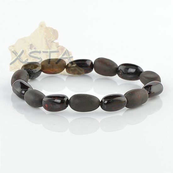 Natural polished raw amber bracelet